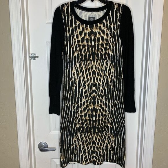 Vince Camuto Leopard Print Sweater Dress - Picture 1 of 5